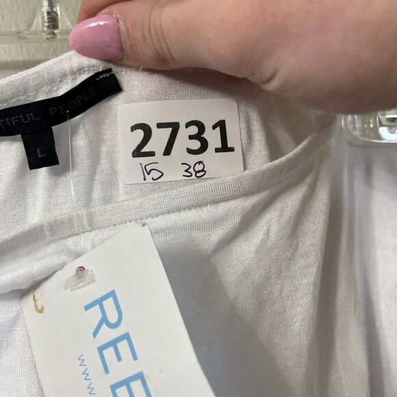 Beautiful People Womens White Maxi Skirt Large Viscose Casual Pull On Stretchy - Picture 9 of 9